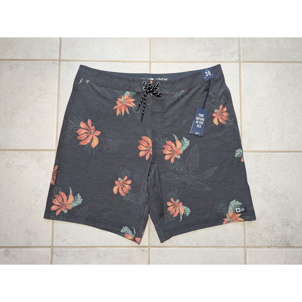 Salty Crew Men's Size 36 Board Shorts Swim Trunks Find Refuge in the Sea Floral